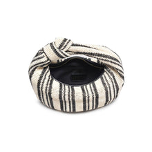 Straw Knotted Handle Clutch - Black & White