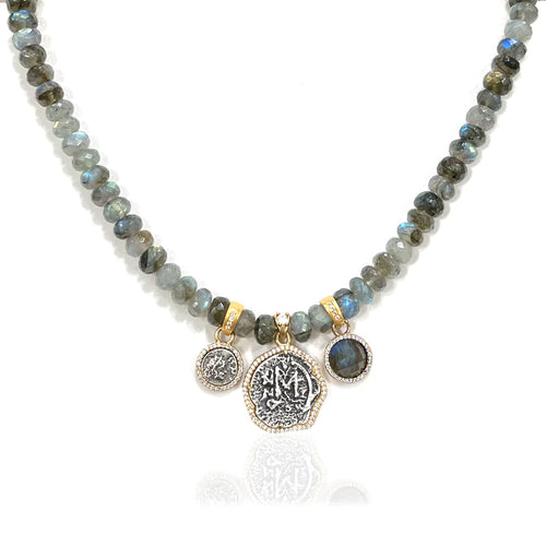 Labradorite Coin Necklace