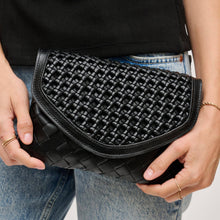 Braided Flap Clutch - Black