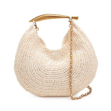 Straw Spear Handle Bag - Cream