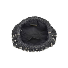 Studded Straw Clutch - Black