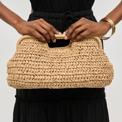 Straw Cutout Handle Clutch