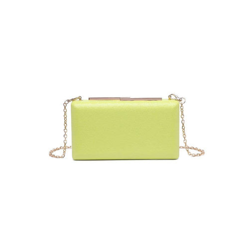 Embossed Snake Box Clutch - Citron