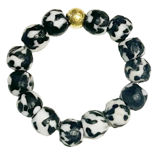 Stretch Bracelet - Dalmation Glass