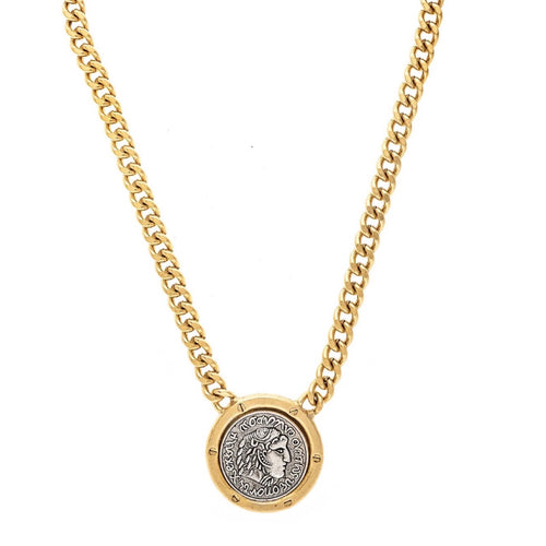 Bezeled Coin Necklace