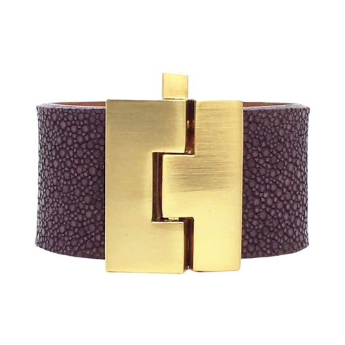 Jigsaw Cuff - Eggplant Stingray