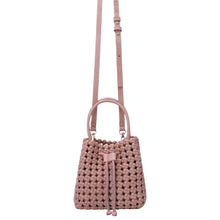 Woven Drawstring Bucket Bag - Taupe