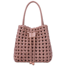 Woven Drawstring Bucket Bag - Taupe