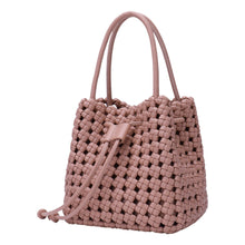 Woven Drawstring Bucket Bag - Taupe