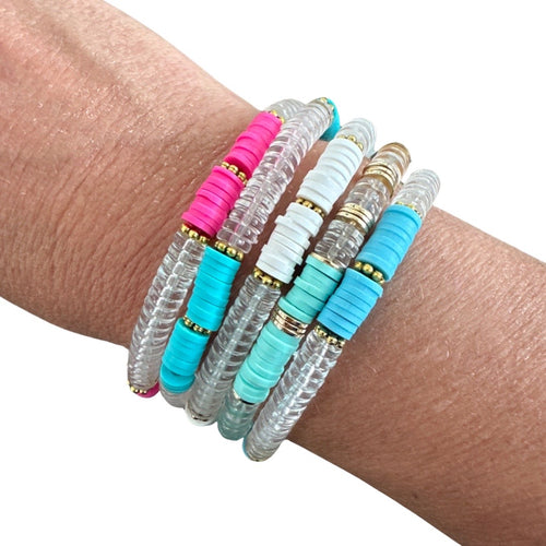 Heishi Clay Bead Stretch Bracelet (5 colors)