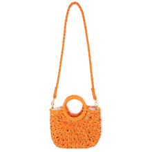 Metallic Straw Ring Handle Mini - Orange