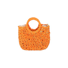 Metallic Straw Ring Handle Mini - Orange