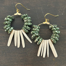 Beaded Spiked Hoop Earrings