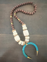 Crescent Pendant Necklace - Turquoise