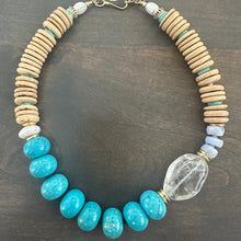 Turquoise & Wood Collar