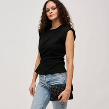 Braided Flap Clutch - Black