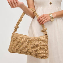 Straw Shoulder Bag - Studded Black