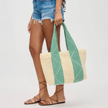 Striped Handle Straw Tote