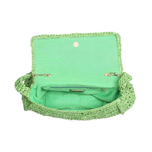 Straw Shoulder Bag - Green