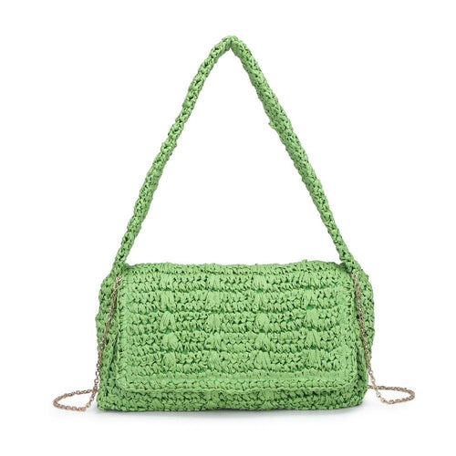 Straw Shoulder Bag - Green