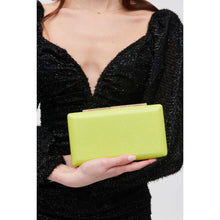 Embossed Snake Box Clutch - Citron